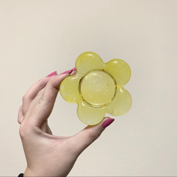 Vintage yellow flower candle holder